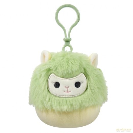 Squishmallows SQCR05530 3.5 Inch Clip-On 5 Pack-Blue Skunk, Cream Bat, Purple Beetle, Lime Greem Llama, Yellow Dumbo Octopus, Multicolour