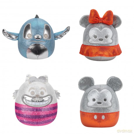Squishmallows SQDI00234 Mickey, Stitch, Cheshire Cat, Minnie Original Disney100 5-Inch 4-Pack Box Set-Little Ultrasoft Official Jazwares Plush