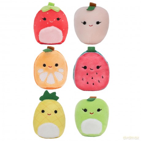 Squishville Squishmallows Mystery Mini Plush Fruit Squad, Six 2" Soft Minimallow Fruit Plush, Irresistibly soft Colourful Fruits, Mini Peach, Pineapple, and Watermelon Squishmallows