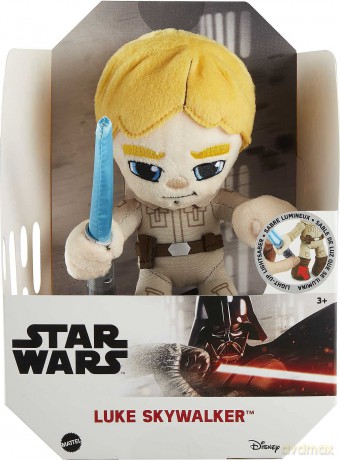 Star Wars Plush 8-Inch Luke Skywalker with Light Up Lightsaber, Soft Toy Collectable Gift for Fans Age 3 Years Old & Up Amazon Exclusive
