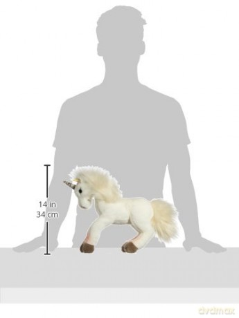 Steiff 015045 Animals Starly dangling unicorn, Cloud Dancer, 35 cm