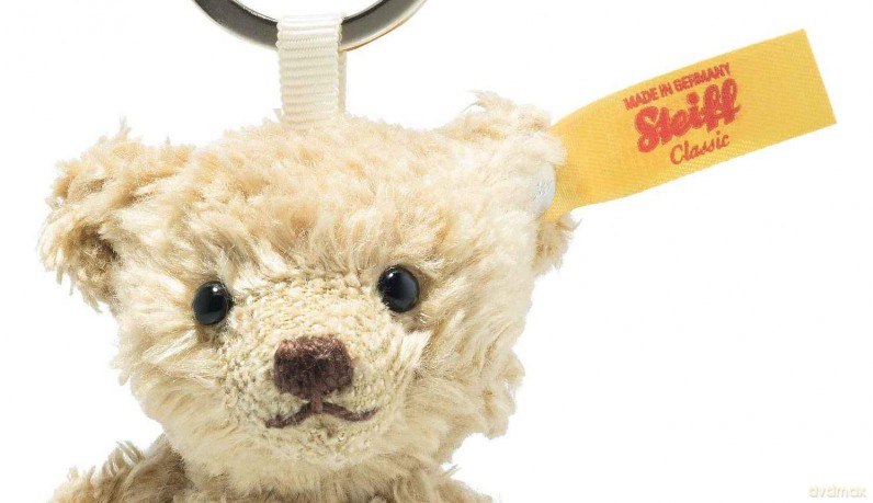 Steiff 028434 Animals Tomorrow Pendant Basko Teddy Bear, Beige, 11 cm