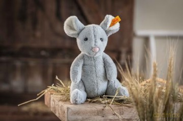 Steiff 056246 Cheesy mouse 19 bluegrey sitting, Gray Violet