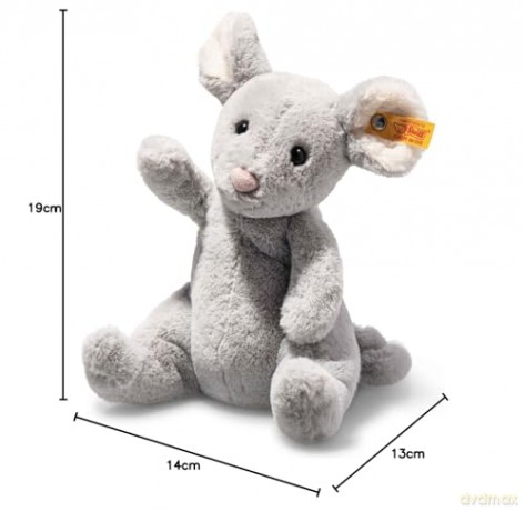 Steiff 056246 Cheesy mouse 19 bluegrey sitting, Gray Violet