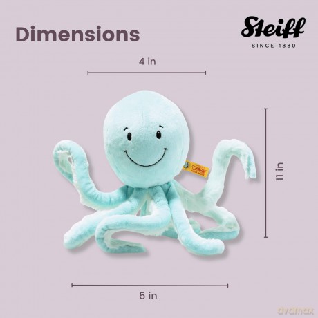 Steiff 063770 Soft Cuddly Friends Ockto octopus, turqu,27 cm, Turquoise