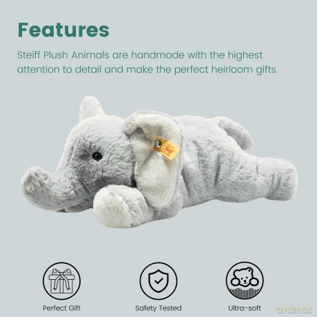 Steiff 064074 Soft Cuddly Friends Elna elephant, light, Gray Violet, 28 cm