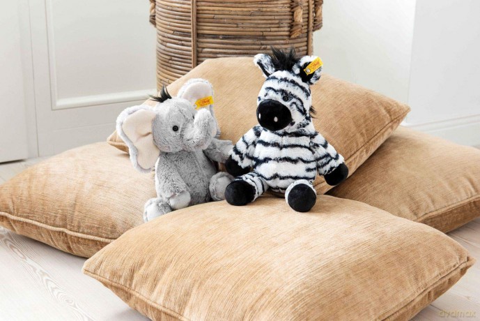 Steiff 069109 Soft Cuddly Friends Zora zebra, Grey,White, 30 cm