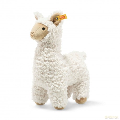 Steiff 069543 Animals Soft Cuddly Friends Leandro llama, Whisper White, 29 cm