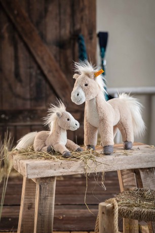 Steiff 074349 Horse Plush, Autumn Blonde, 18 cm
