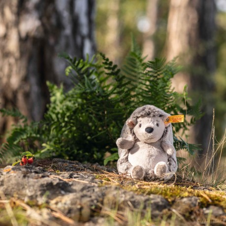 Steiff 074387 Soft Cuddly Friends Hedgy hedgehog grey, Seasame, 16 cm