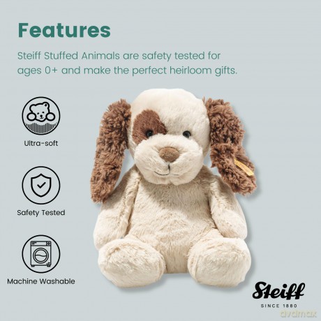 Steiff 083594 Soft Cuddly Friends Peppi whelp, cream, 28 cm, Beige