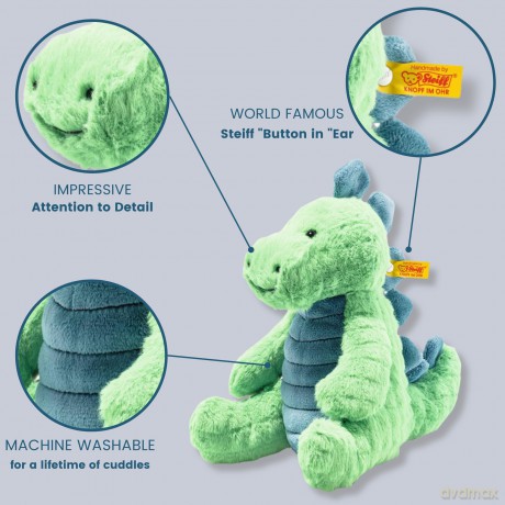 Steiff 087813 Soft Cuddly Friends Spott stegosaurus, Irish Green, 28 cm