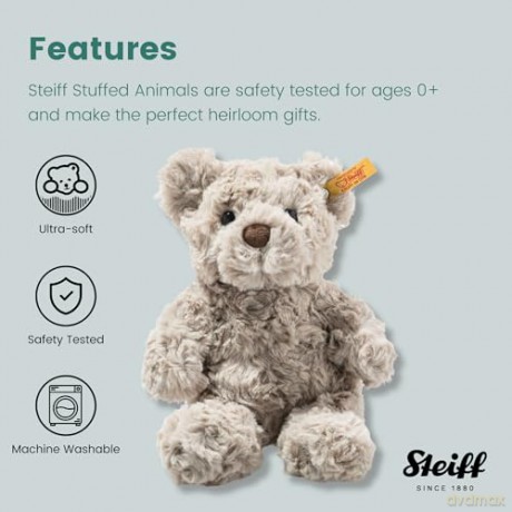 Steiff 113413 Soft Cuddly Friends Honey Teddy Bear, Grey, 18 cm