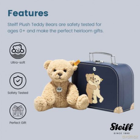 Steiff 114021 Ben Teddy bear 21 beige in suitcase