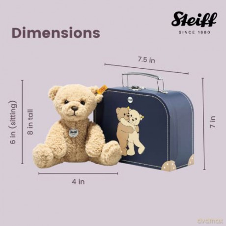 Steiff 114021 Ben Teddy bear 21 beige in suitcase