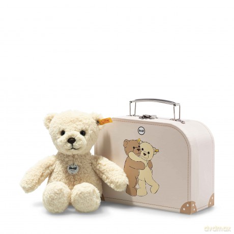 Steiff 114038 Mila Teddy bear 21 vanilla in suitcase, Autumn Blonde