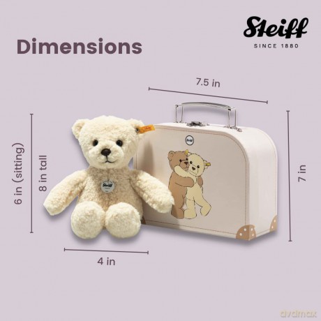 Steiff 114038 Mila Teddy bear 21 vanilla in suitcase, Autumn Blonde