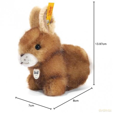 Steiff 14cm Hoppel Rabbit (Brown Tipped), 080081, Cashew