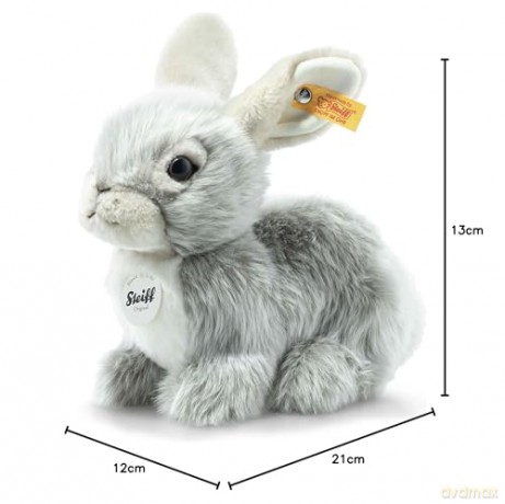Steiff Dormili Rabbit 21 cm Cuddly Toy Grey Sitting, Gray Violet (067488)