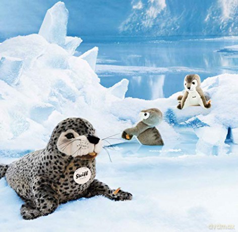 Steiff Robby Seal Plush Toy (Grey/White), 063114, 30 cm