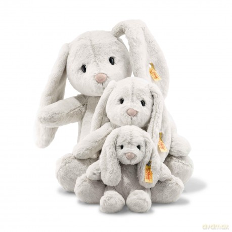 Steiff Soft Cuddly Friends Hoppie Rabbit, Light Grey, 18, 80463, Rainy Day