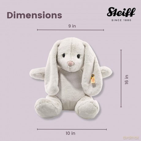 Steiff Soft Cuddly Friends Hoppie Rabbit, Light Grey, 38, Rainy Day