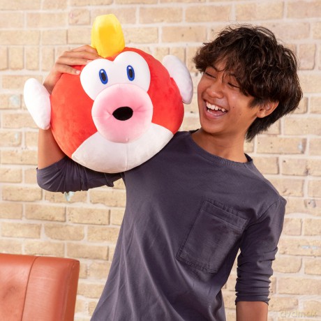 TOMY Plush - Mega Cheep Cheep Toy for Nintendo Fans, Soft Stuffed Animal for Kids, 15 Inches, Red