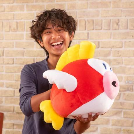 TOMY Plush - Mega Cheep Cheep Toy for Nintendo Fans, Soft Stuffed Animal for Kids, 15 Inches, Red