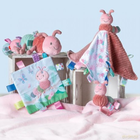 Taggies Stuffed Animal Lovey Security Blanket with Sensory Tags, 33 x 33 cm, Camilla Caterpillar