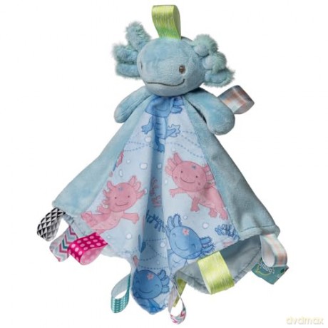 Taggies Stuffed Animal Lovey Security Blanket with Sensory Tags, 33 x 33 cm, Fizzy Aqua Axolotl