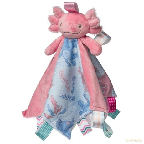 Taggies Stuffed Animal Lovey Security Blanket with Sensory Tags, 33 x 33 cm, Lizzy Pink Axolotl