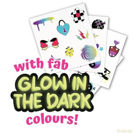 TattooMeez Glow in the Dark, create a personalised teddy bear with the glow in the dark temporary tattoos also suitable skin. Peel, tattoo and unbox, fun personalised crafts for kids. Age 4+