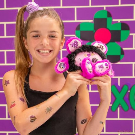 TattooMeez Glow in the Dark, create a personalised teddy bear with the glow in the dark temporary tattoos also suitable skin. Peel, tattoo and unbox, fun personalised crafts for kids. Age 4+