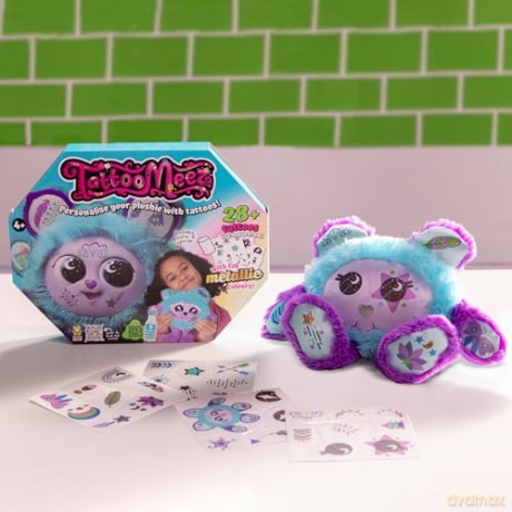 TattooMeez Metallic, create a personalised teddy bear with the metallic temporary tattoos also suitable skin. Peel, tattoo and unbox, fun personalised crafts for kids.. Age 4+