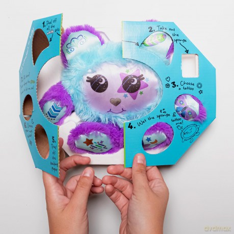TattooMeez Metallic, create a personalised teddy bear with the metallic temporary tattoos also suitable skin. Peel, tattoo and unbox, fun personalised crafts for kids.. Age 4+