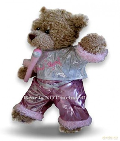 Teddy Bear Clothes Girl Band Singer Outfit with Mic Fits Most Build a Bear 38-40 cm (pink)