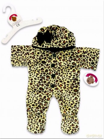 Teddy Bear Clothes Leopard Pattern All-in-One fits Most Build a Bear 38-40 cm (Brown)