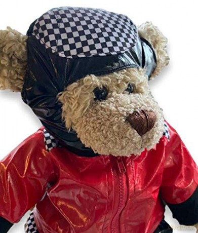 Teddy Bear Clothes Motor Biker Outfit fits Build a Bear By Build Your Bears Wardrobe (Red/Black)