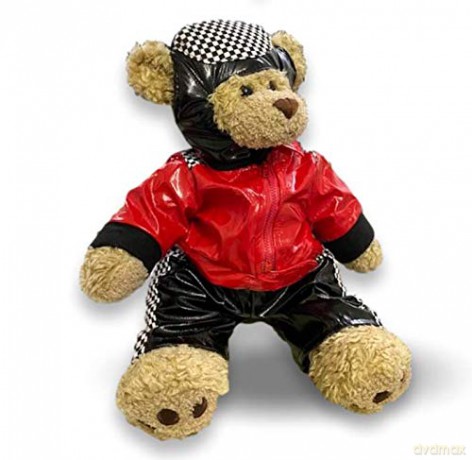 Teddy Bear Clothes Motor Biker Outfit fits Build a Bear By Build Your Bears Wardrobe (Red/Black)