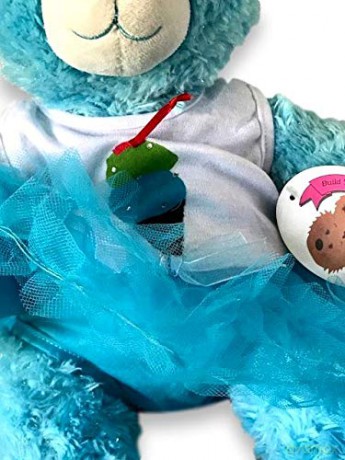 Teddy Bear Clothes Tutu Dress Headband fits Most Build a Bear By Build Your Bears Wardrobe (Blue)