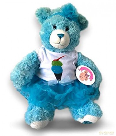 Teddy Bear Clothes Tutu Dress Headband fits Most Build a Bear By Build Your Bears Wardrobe (Blue)