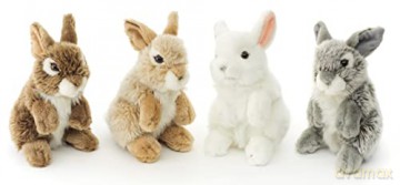 Uni-Toys - Rabbit, standing (brown) - 18 cm (height) - plush rabbit - plush toy, cuddly toy