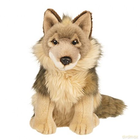Uni-Toys - Wolf, sitting - 25 cm (height) - plush wolf, lupus - plush toy, cuddly toy