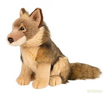 Uni-Toys - Wolf, sitting - 25 cm (height) - plush wolf, lupus - plush toy, cuddly toy