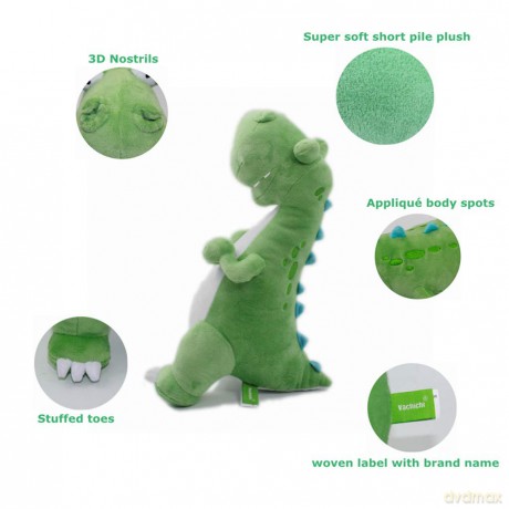 VACHICHI Soft Toy Dinosaur Trex 35cm, Plush Toy Dinosaur, Cute Stuffed Animal T-rex, Dino Plushie, Gifts for Birthday, Valentines Day Chirstmas, 35CM Green T-Rex