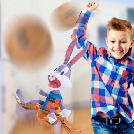 WOW! STUFF Drop n Bugs Bunny Space Jam: A New Legacy Basketball Pop-up Plush | Official Film Collectables, Toys and Gifts for Boys and Girls, Aged 5
