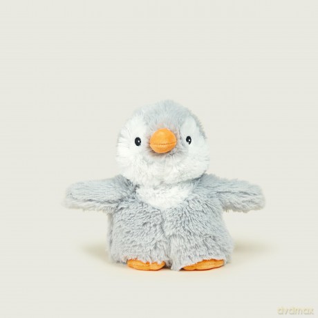 Warmies Grey Penguin Plush Toy, Fully Heatable Weighted Teddy Slightly Scented with Dried French Lavender, Hot or Cold Plush Cuddly Toy Junior Size