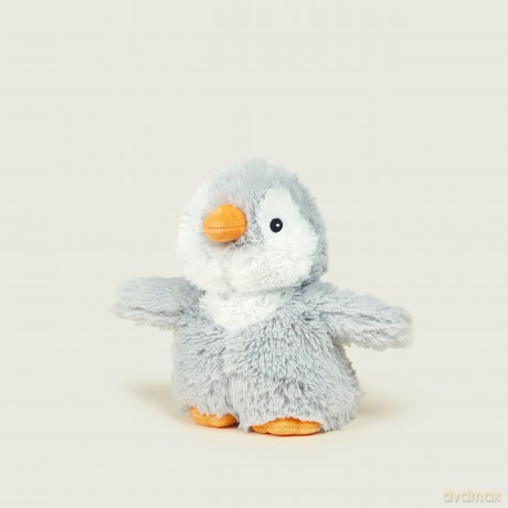 Warmies Grey Penguin Plush Toy, Fully Heatable Weighted Teddy Slightly Scented with Dried French Lavender, Hot or Cold Plush Cuddly Toy Junior Size
