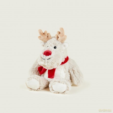 Warmies Reindeer Junior Plush, Fully Heatable and Weighted Teddy Slightly Scented with Dried French Lavender, Chill in The Freezer or Heat in Microwave