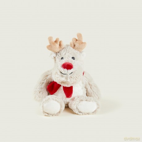 Warmies Reindeer Junior Plush, Fully Heatable and Weighted Teddy Slightly Scented with Dried French Lavender, Chill in The Freezer or Heat in Microwave